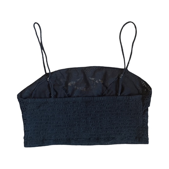 NWOT Free People FP One Lyra Bralette Black Smocked Boho Festival Medium - Picture 3 of 6